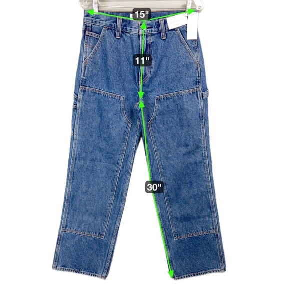 Abercrombie & Fitch Women 30 Jeans Slouchy Carpenter Utility Mid Rise Baggy NEW - Picture 8 of 16